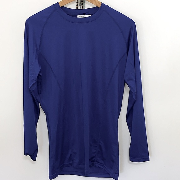Men's Athlio Navy Long Sleeve Shirt Sz Medium - Picture 3 of 5